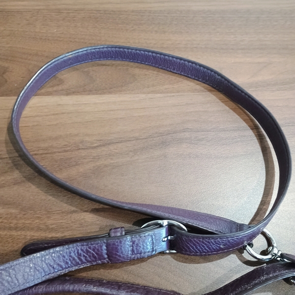 Coach Plum Purple Leather Shoulder Bag - Picture 4 of 14